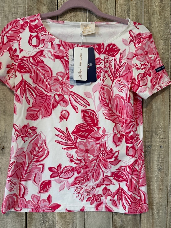 Lilly Pulitzer Saint James Tops - Lilly Pulitzer Saint James Collab Pink Floral Short Sleeve Athleisure Tee